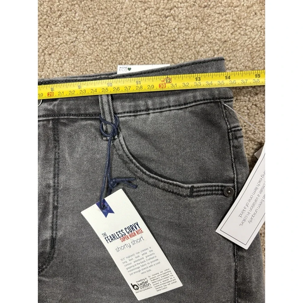 Wallflower The Fearless Curvy Super‎ High Rise Denim Shorts Gray Wash Size 7
